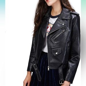 LY VAREY LIN Women's Faux Leather Motorcycle Jacket